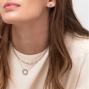 Sif Jakobs - Biella Grande halskæde m. pastelzirkoner i sølv model